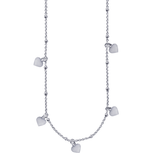 Chain Cable & Faceted Ball Necklet with Hearts