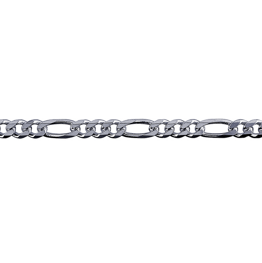 Bevelled Figaro Diamond Cut Chain