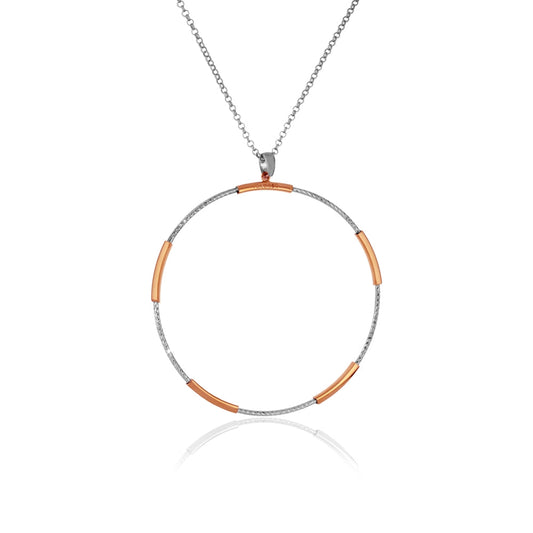Open Circle Rose Gold Silver Pendant & Chain | Iluka Jewellery