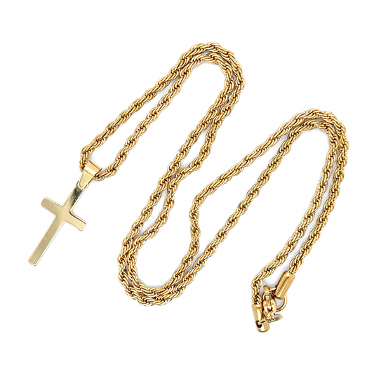 Rope & Cross Necklace