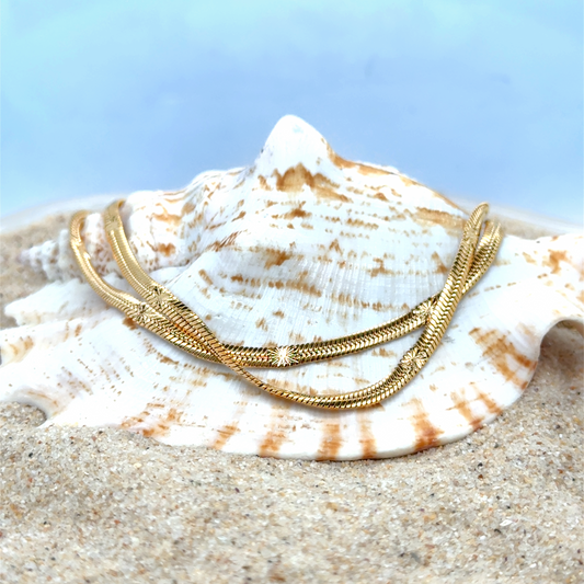 Flat Snake Flower Pattern Necklace