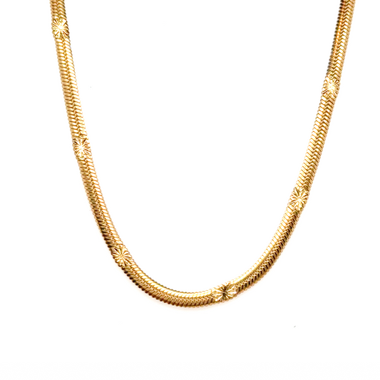 Flat Snake Flower Pattern Necklace