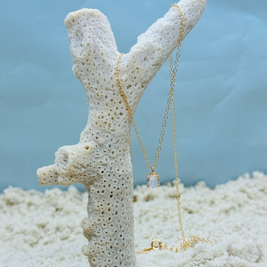 Solitaire CZ necklace and earring set