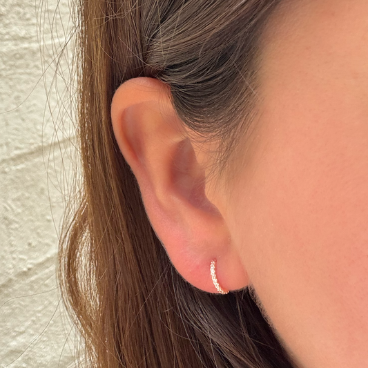 Half Circle Zirconia Earrings