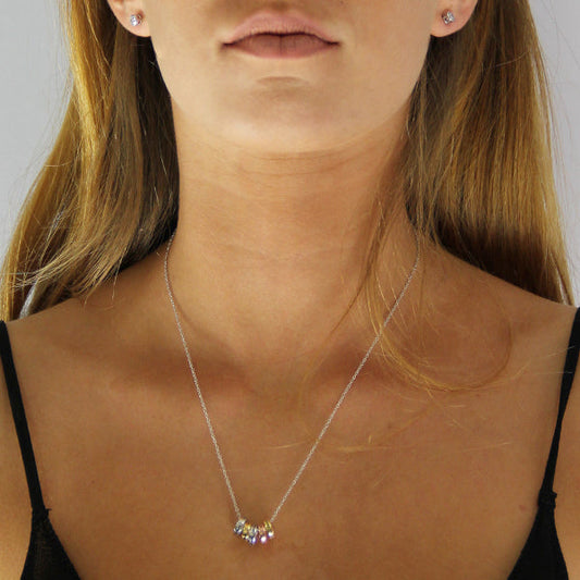 Sterling silver spiritual tri-tone plated rings and chain - iluka jewellery