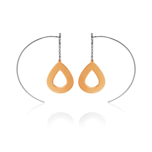 Fraboso® Sterling Silver and Rose Gold Tear Drop Shape Wire Hook Earrings - Paddington Jeweller - OJ Co