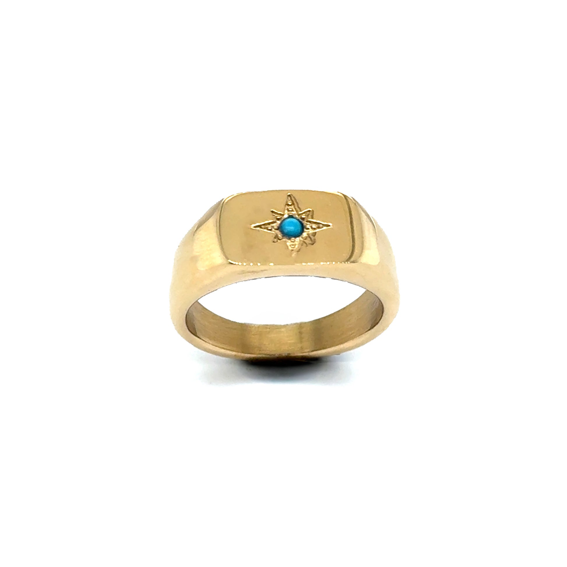 Star Ring with Turquoise Inlay Signet