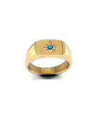 Star Ring with Turquoise Inlay Signet