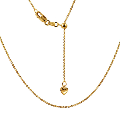 Italian 1.10mm Cable Slider Gold Chain| Iluka Jewellery