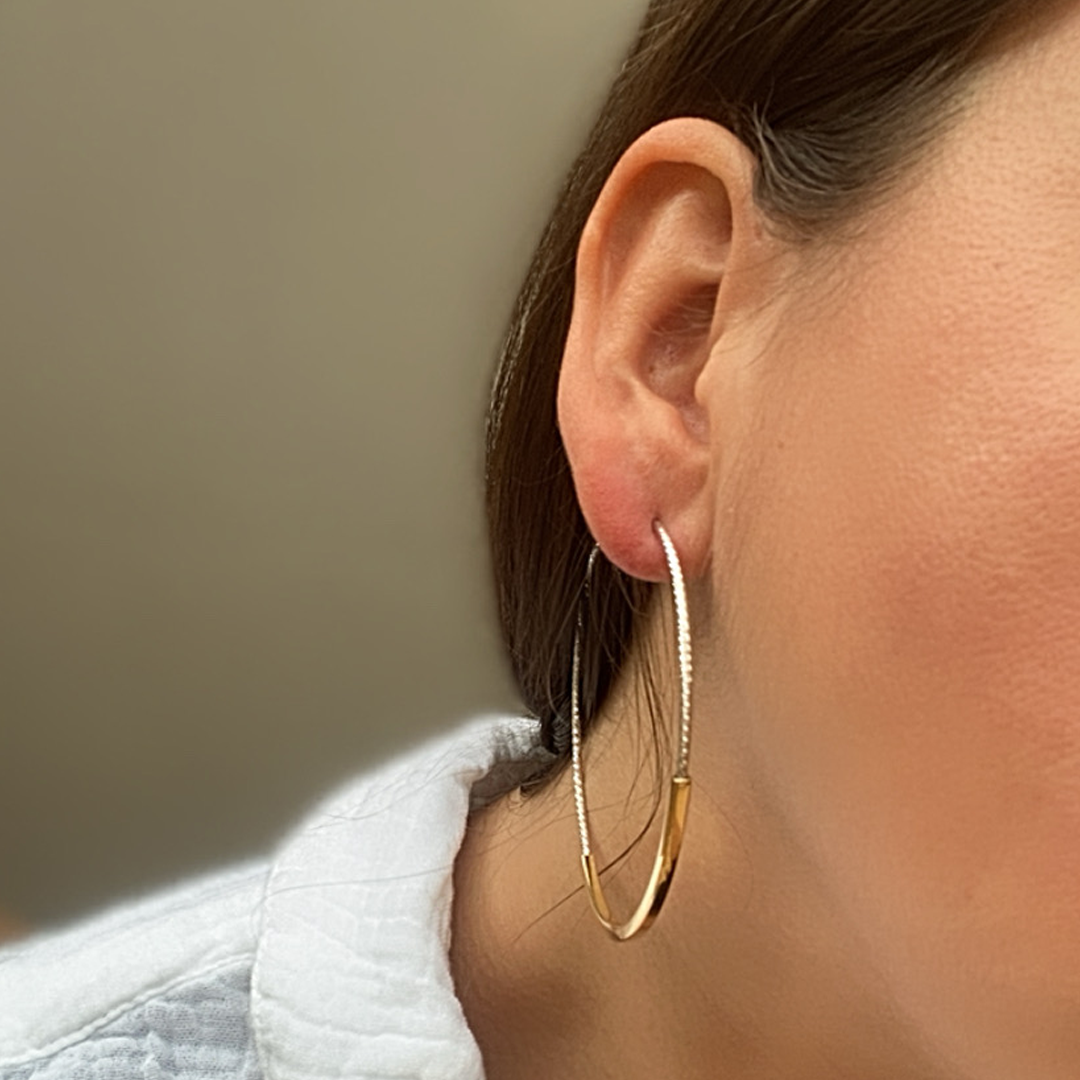 Shimmering Bar Hoop Earrings