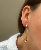 Shimmering Bar Hoop Earrings