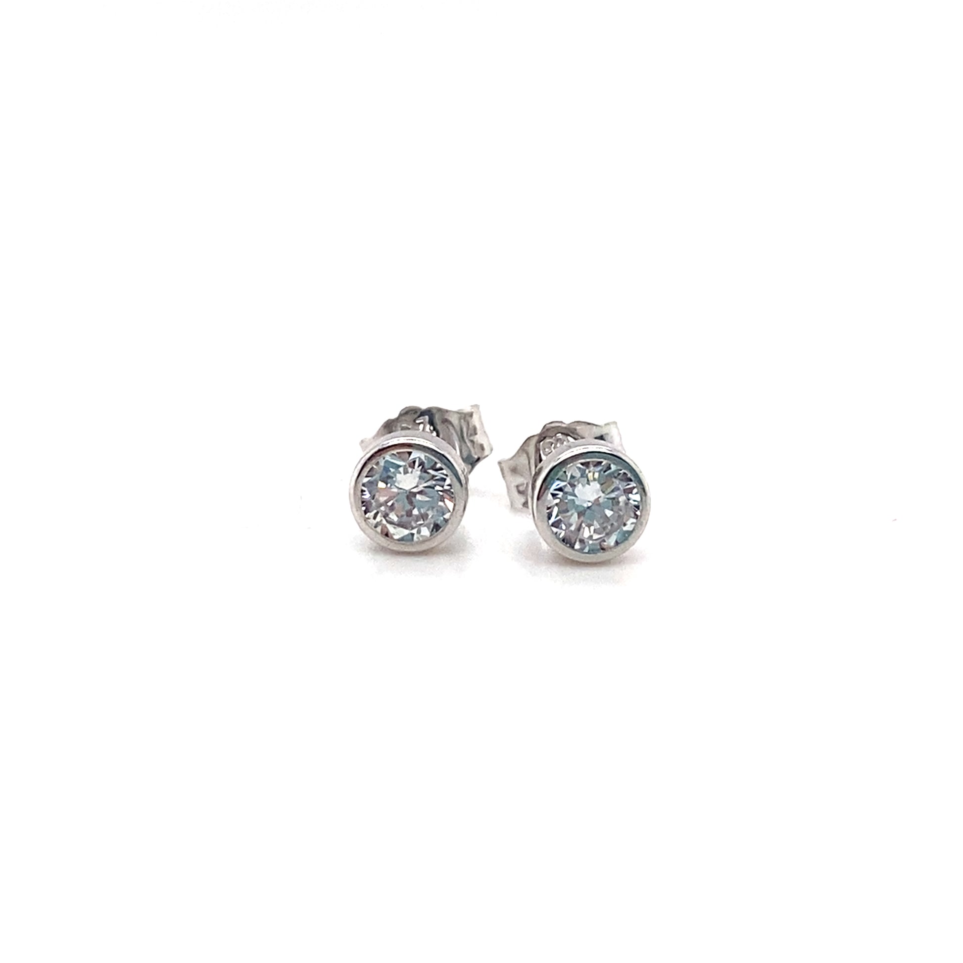 Cubic 6mm Bezel Set Stud Earrings 9kt Gold | Iluka Jewellery