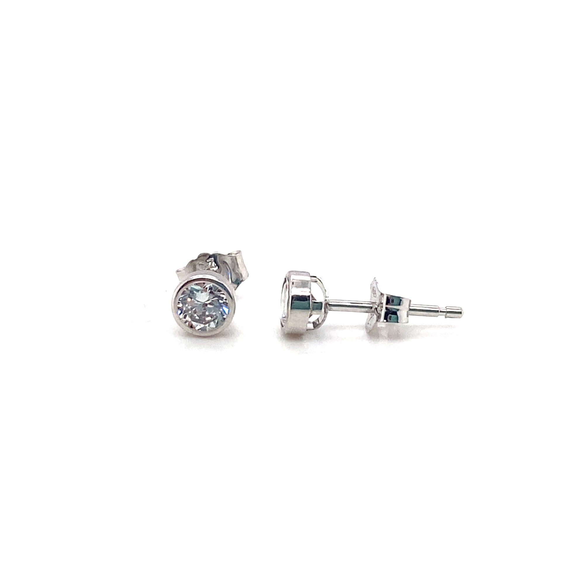 Cubic 6mm Bezel Set Stud Earrings 9kt Gold | Iluka Jewellery