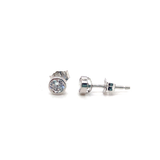 Cubic 5mm Bezel Set Stud Earrings 9kt Gold | Iluka Yewellery