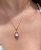 Rose Quartz Tear Drop Necklace