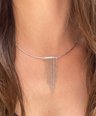 Geometric Tassel Bar Necklace