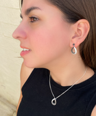 Lunar Drop Cubic Silver Earrings