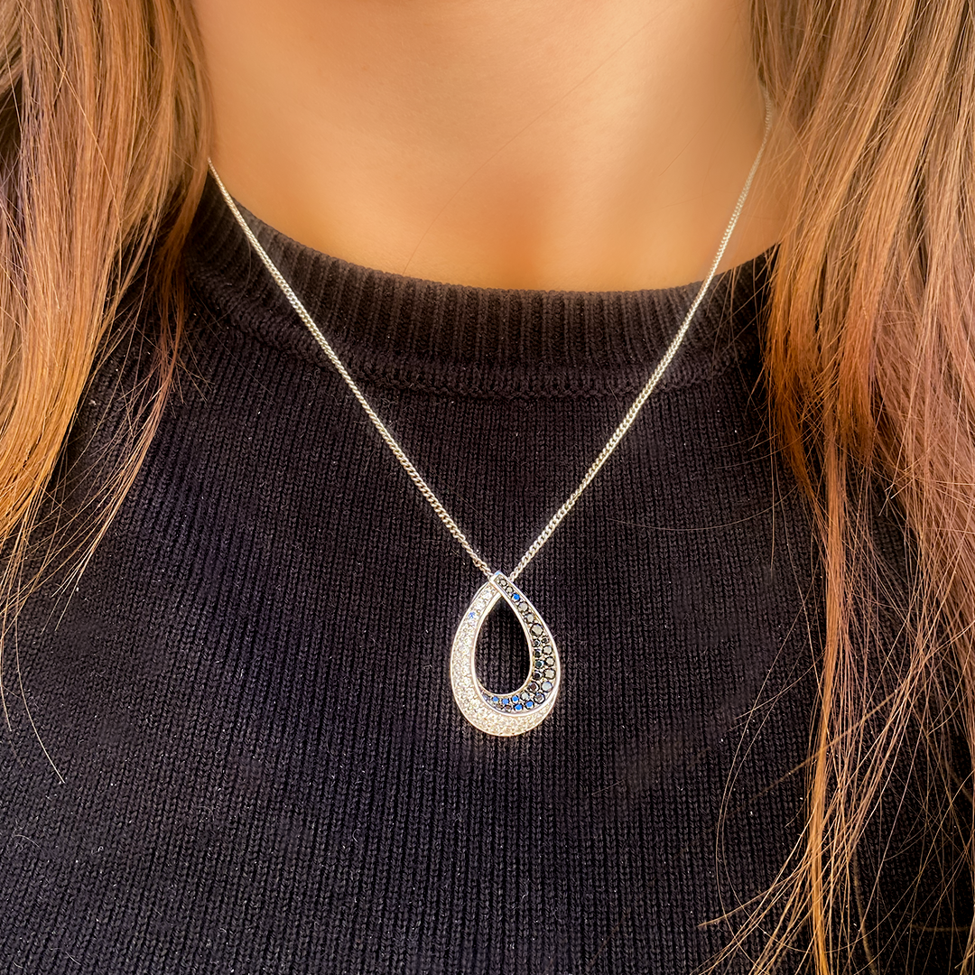 Lunar Cubic Silver Pendant