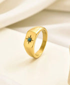 Star Ring with Turquoise Inlay Signet