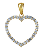 Open Shine Heart Gold Pendant