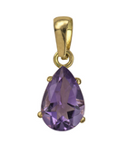 Natural Amethyst Teardrop Pendant Gold | Iluka Jewellery