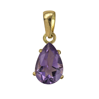 Natural Amethyst Teardrop Pendant Gold | Iluka Jewellery