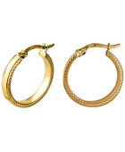 Faceted Profile Fancy Hoops Gold | Iluka Jewellery