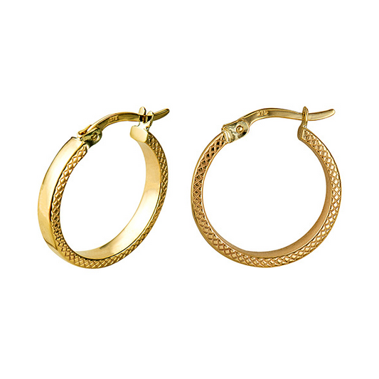 Faceted Profile Fancy Hoops Gold | Iluka Jewellery