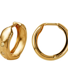 Cz Huggies 13mm Gold Earrings | Iluka Jewellery