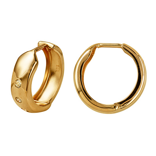 Cz Huggies 13mm Gold Earrings | Iluka Jewellery