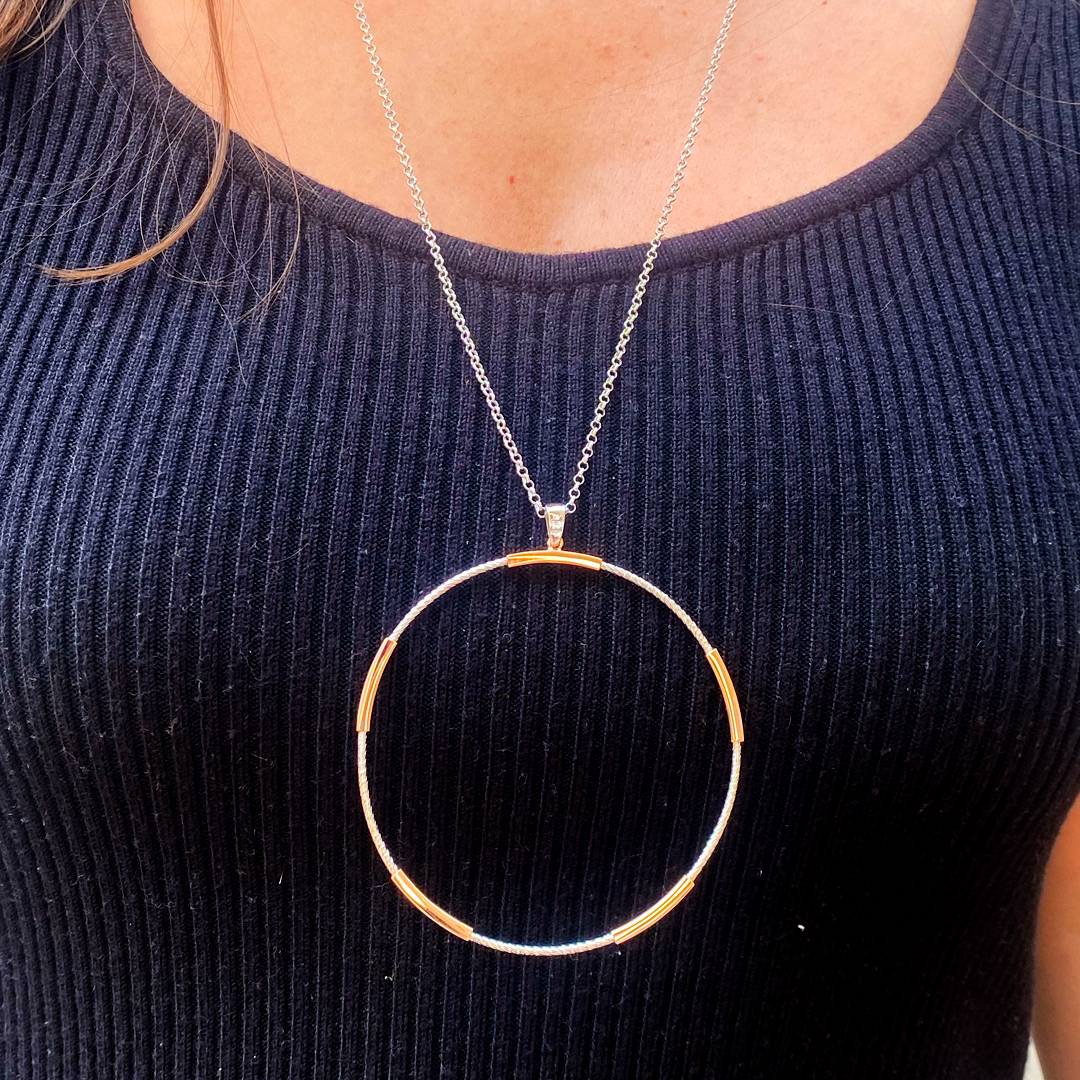 Shimmering Open Circle Necklace