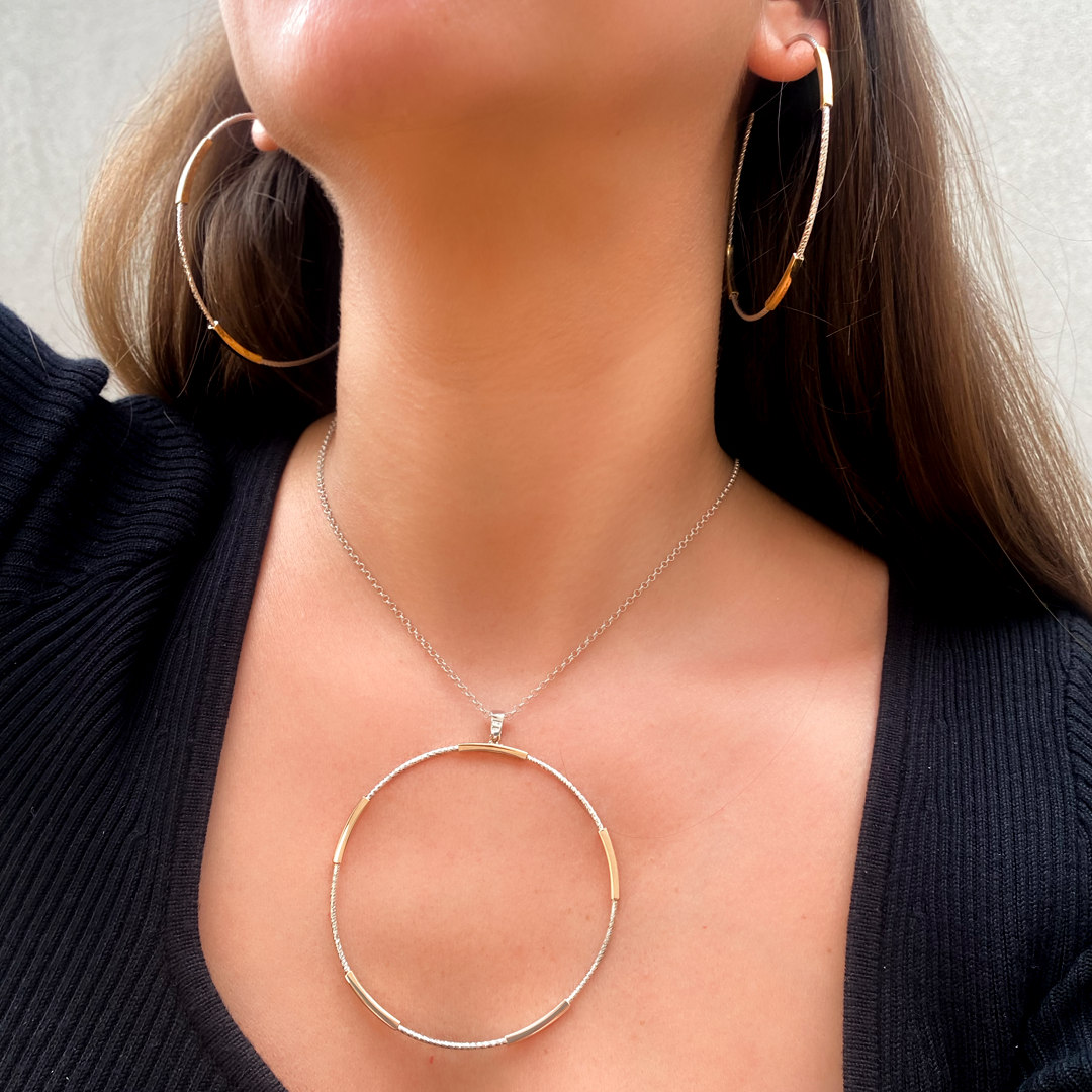 Shimmering Open Circle Necklace