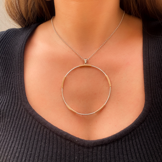 Shimmering Open Circle Necklace