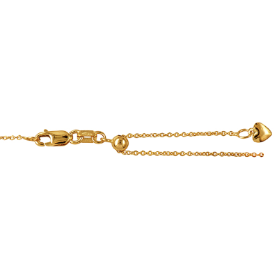 Italian 1.10mm Cable Slider Gold Chain| Iluka Jewellery