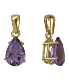 Natural Amethyst Teardrop Pendant Gold | Iluka Jewellery