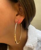 Shimmering Bar Hoop Earrings