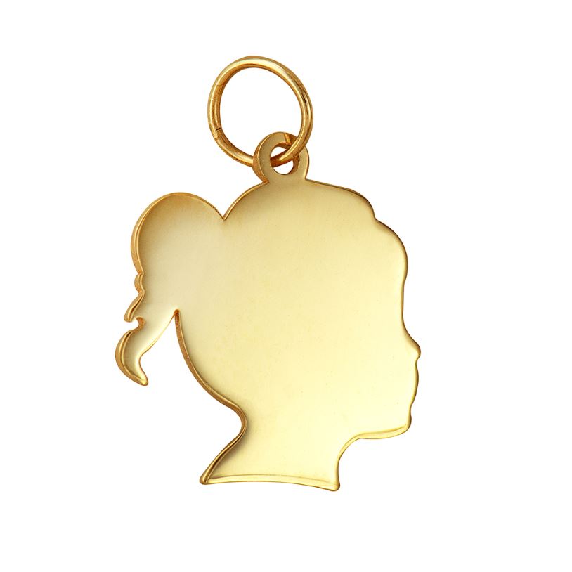 Girl-shaped Pendant For Engraving 16x17mm