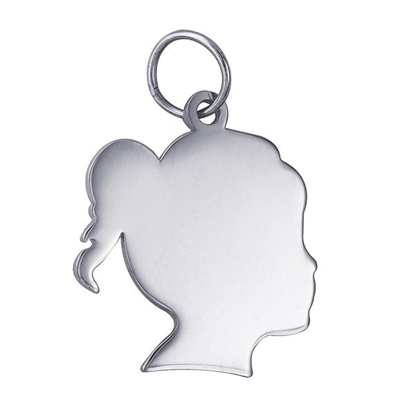 Girl-shaped Pendant For Engraving 16x17mm