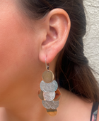 Two Tones Disc Earrings