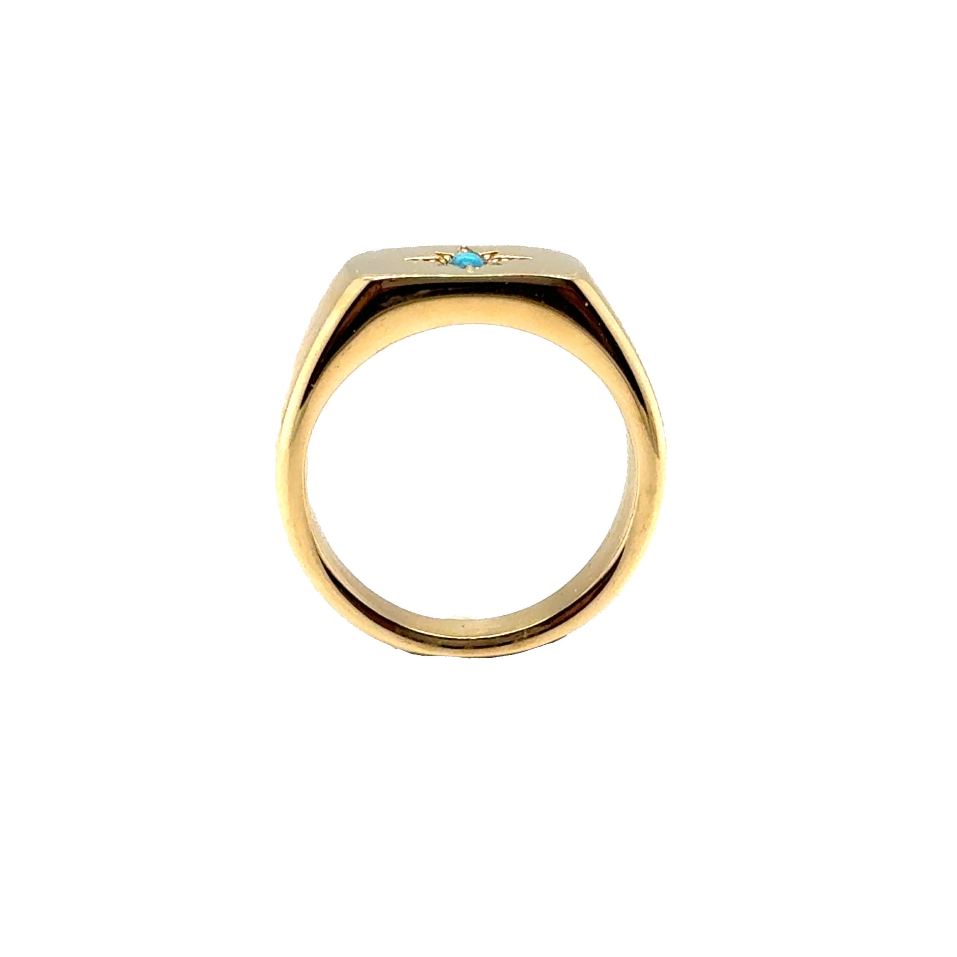 Star Ring with Turquoise Inlay Signet