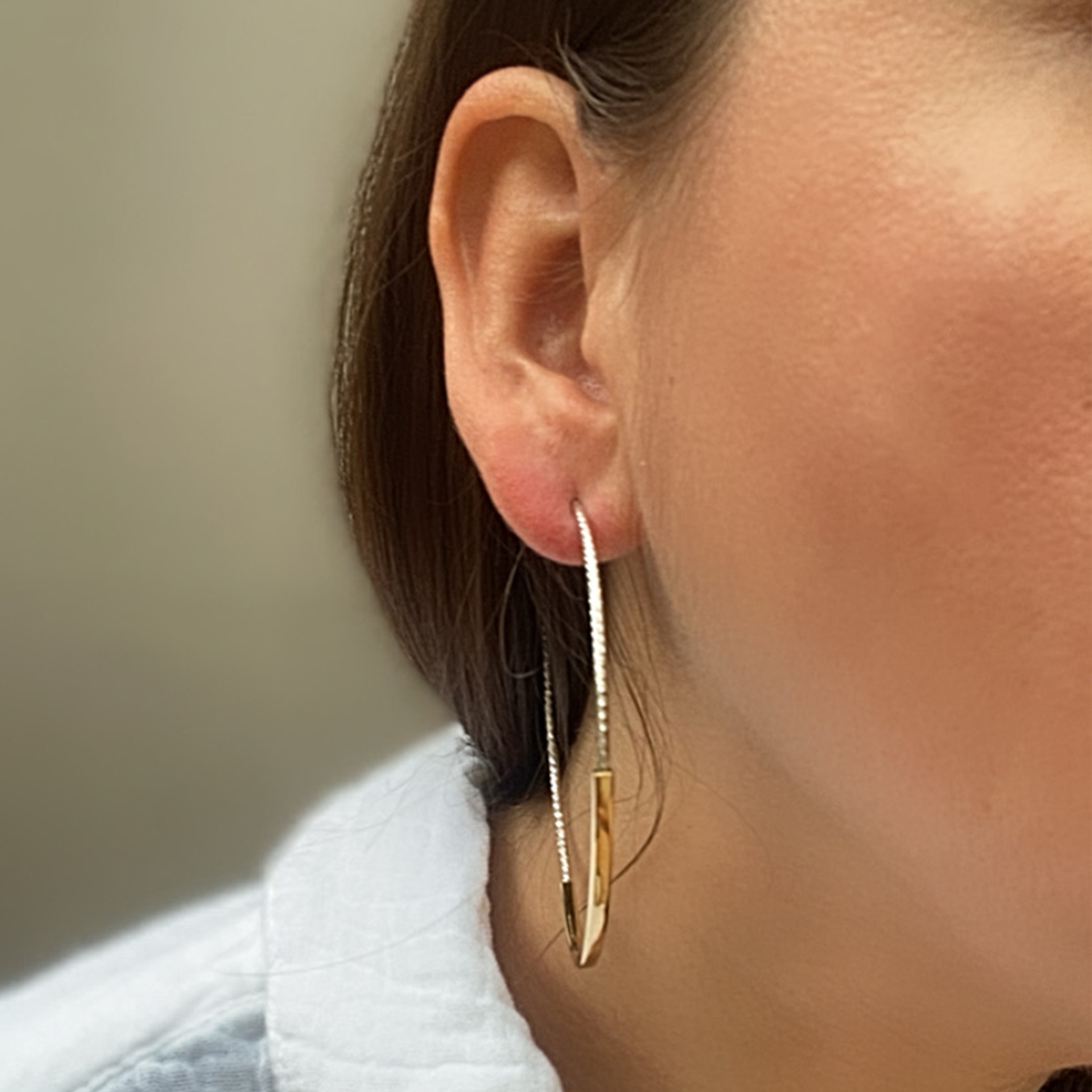 Shimmering Bar Hoop Earrings