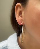 Shimmering Bar Hoop Earrings