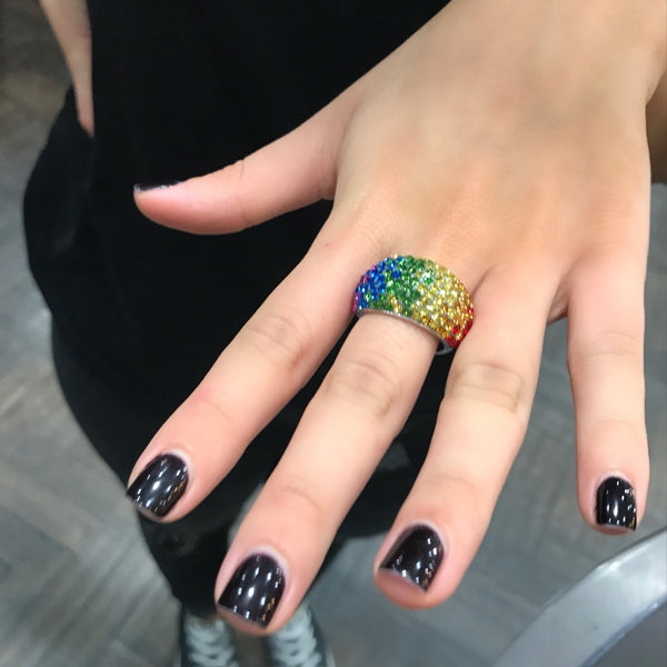 Swarovski Raimbow Bulging Ring | Iluka Jewellery