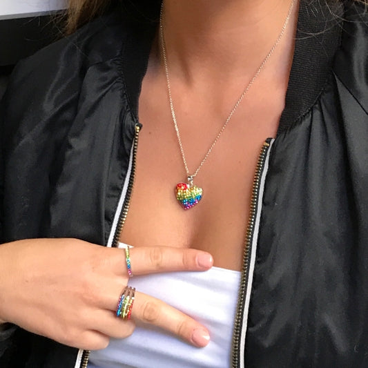 Swarovski Rainbow Bar Ring | Iluka Jewellery