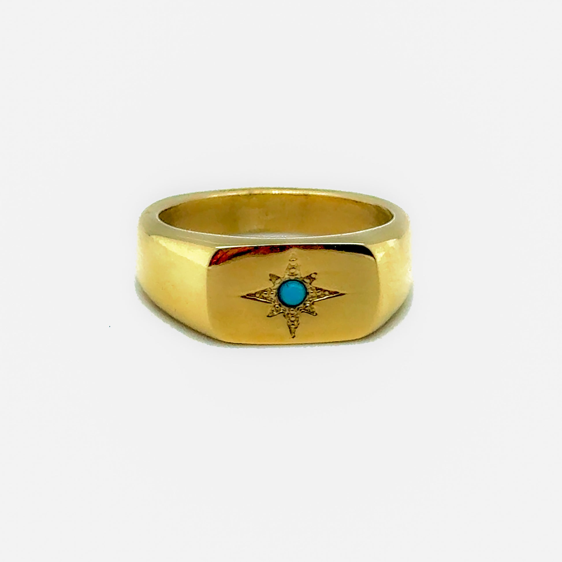 Star Ring with Turquoise Inlay Signet