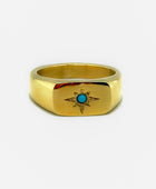 Star Ring with Turquoise Inlay Signet