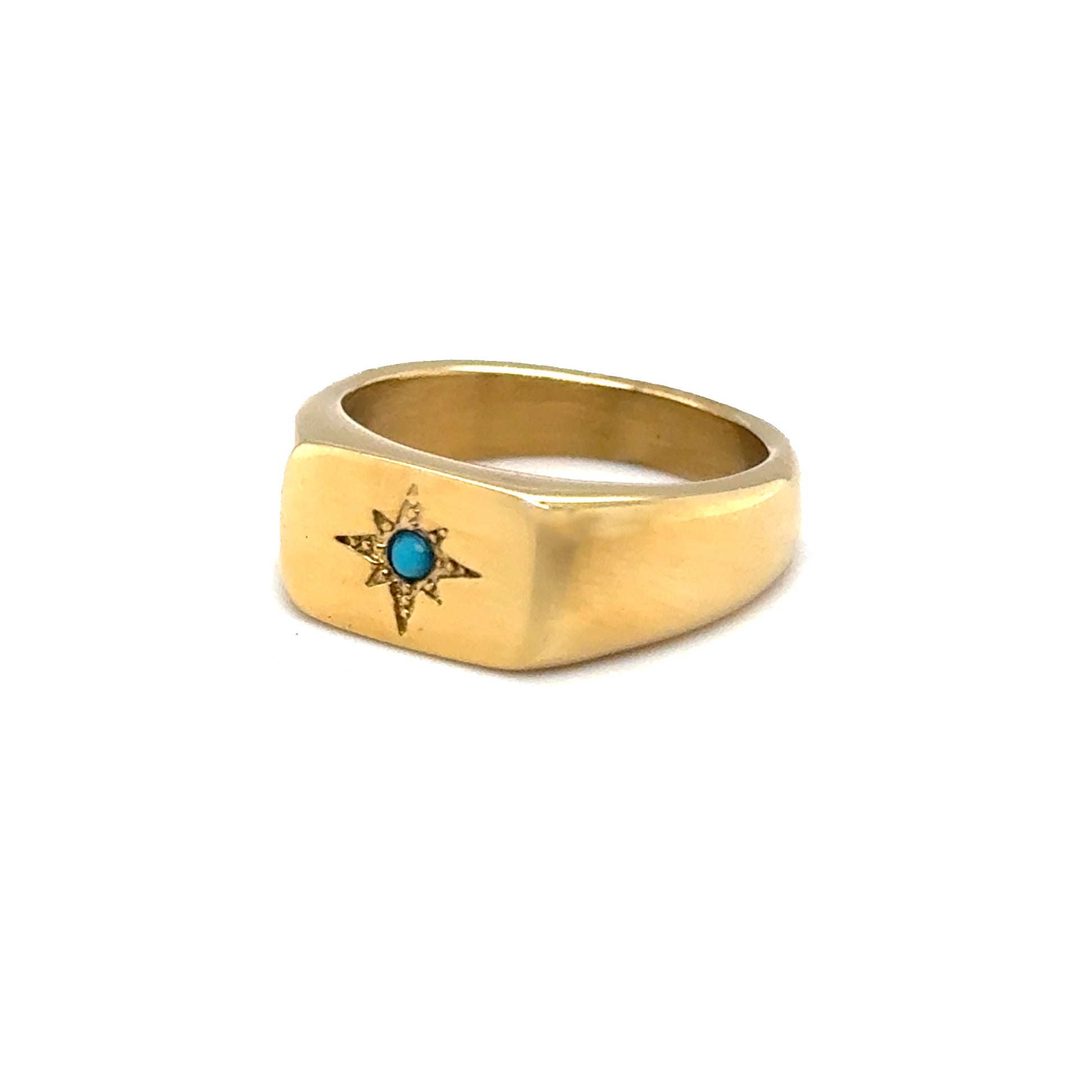 Star Ring with Turquoise Inlay Signet