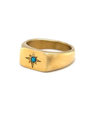 Star Ring with Turquoise Inlay Signet