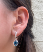 London Blue Topaz & Cubic Silver Earrings