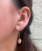 Disc Drop Gold Earrings